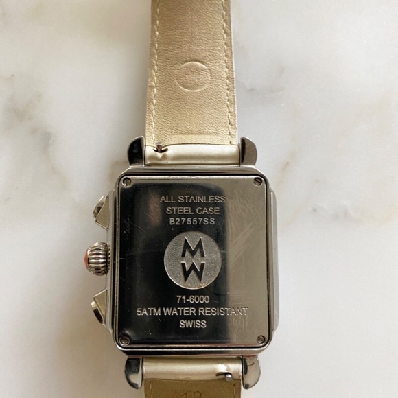 Michele Deco Diamond MOP Chronograph Stainless Steel Ladies Watch 71-6000